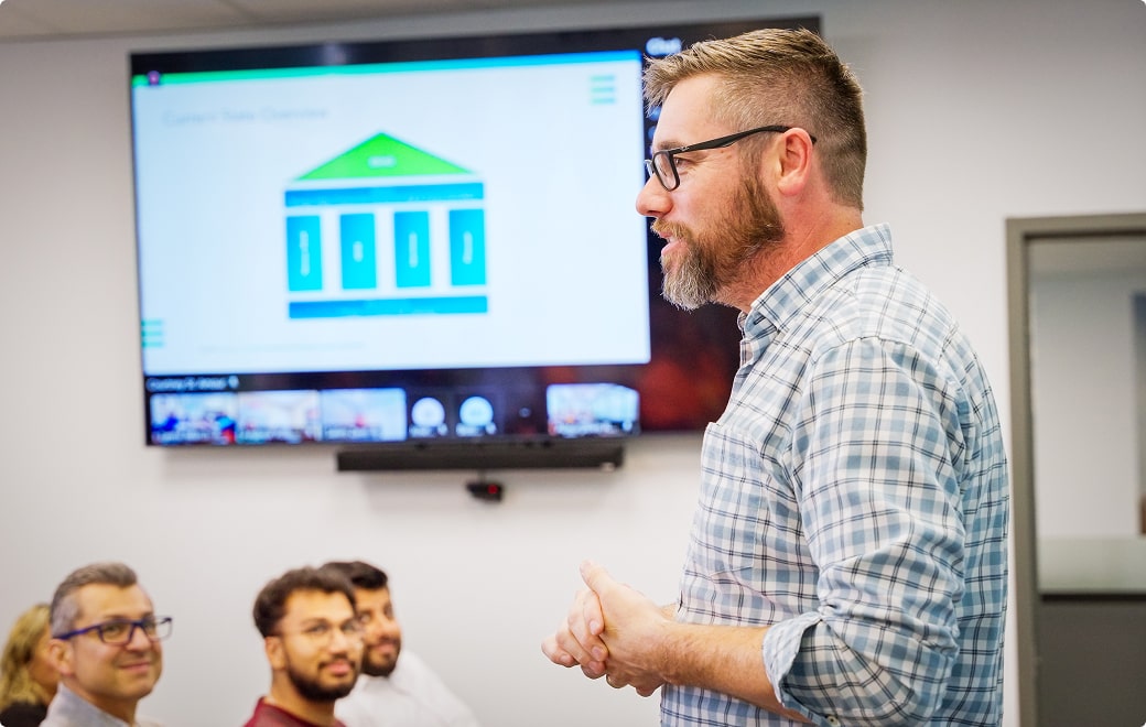 Ekho staff standing together for photo op